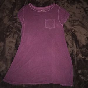 Burgundy white wash dress